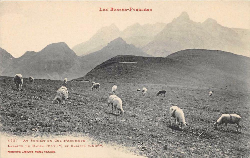 Carte postale ancienne Au Sommet Du Col D'Aubisque Lalatte De Bazen Et Gabizois