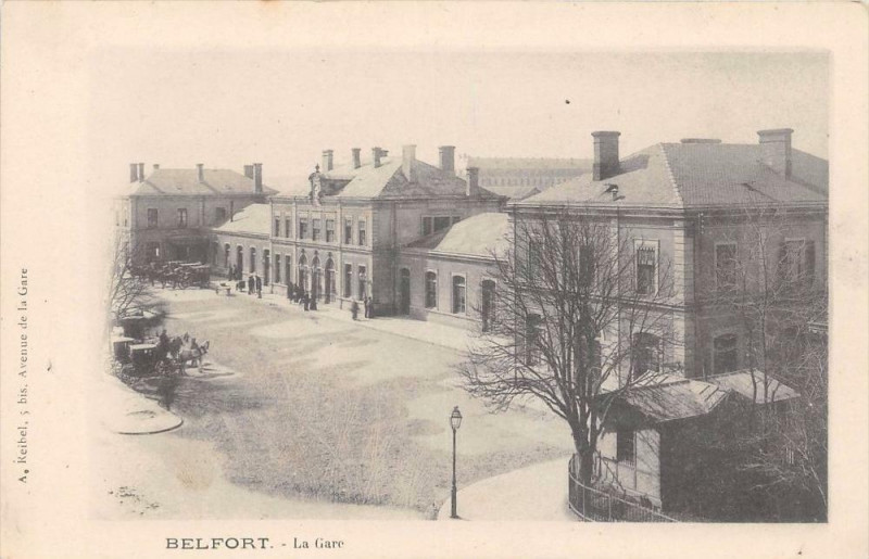 Carte postale ancienne Belfort La Gare (dos non divisé) à Belfort