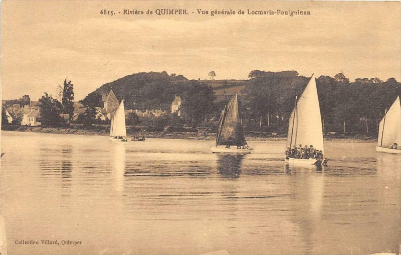 Carte postale ancienne Riviere De Quimper Vue Generale De Locmaria Poulguinau à Quimper
