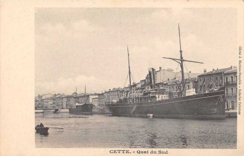 Carte postale ancienne Cette Quai Du Sud