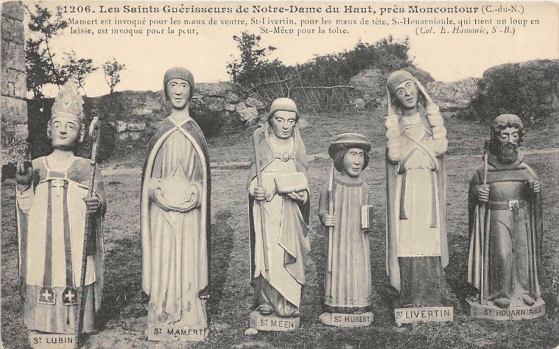 Carte postale ancienne Les Saints Guerisseurs Et Notre Dame Du Haut Moncontour à Moncontour