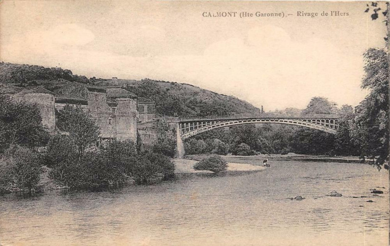 Carte postale ancienne Calmont Rivage De L´HERS à Calmont