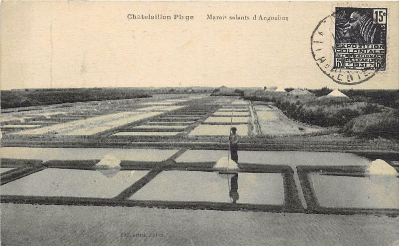 Carte postale ancienne Chatelaillon Plage Marais Salants D'Angouleme