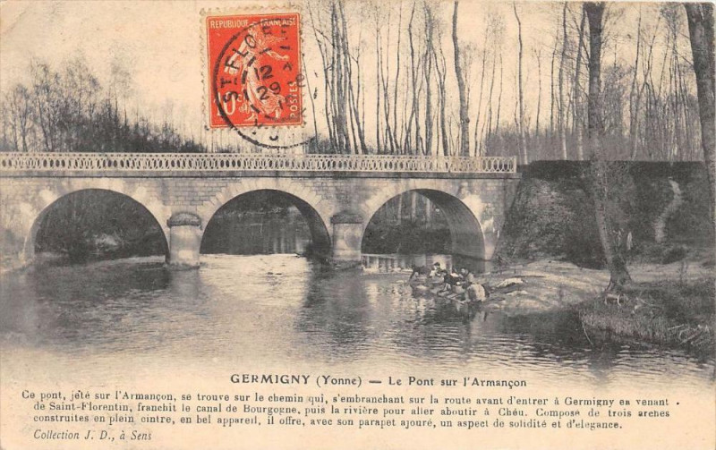Carte postale ancienne Germigny Le Pont Sur L'Armancon à Germigny