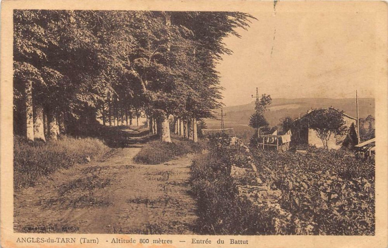 Carte postale ancienne Angles Du Tarn Entree Du Battut à Anglès