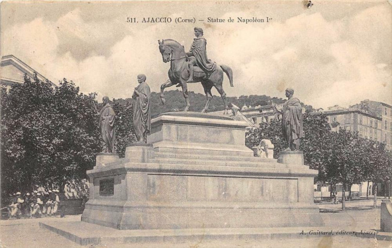 Carte postale ancienne 20 Ajaccio Statue De Napoleon Ier à Ajaccio