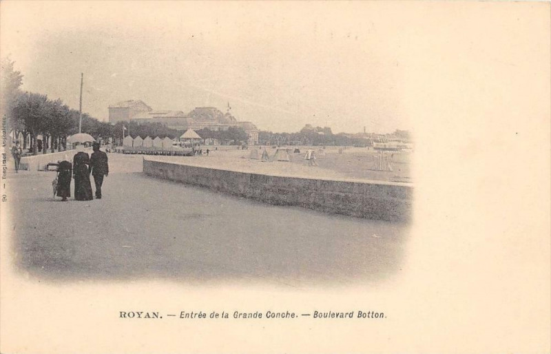 Carte postale ancienne Royan Entree De La Grande Conche Boulevard Botton (dos non divisé) à Royan