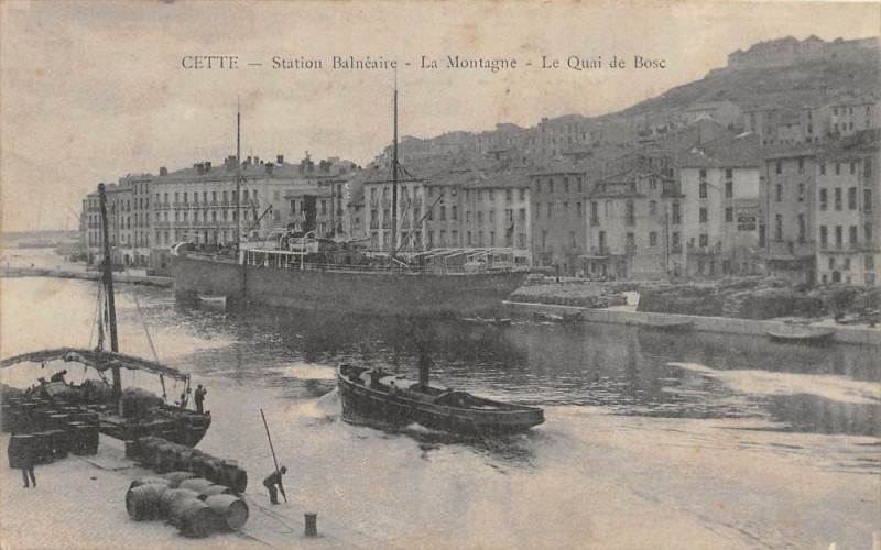 Carte postale ancienne Cette La Montagne Le Quai De Bosc