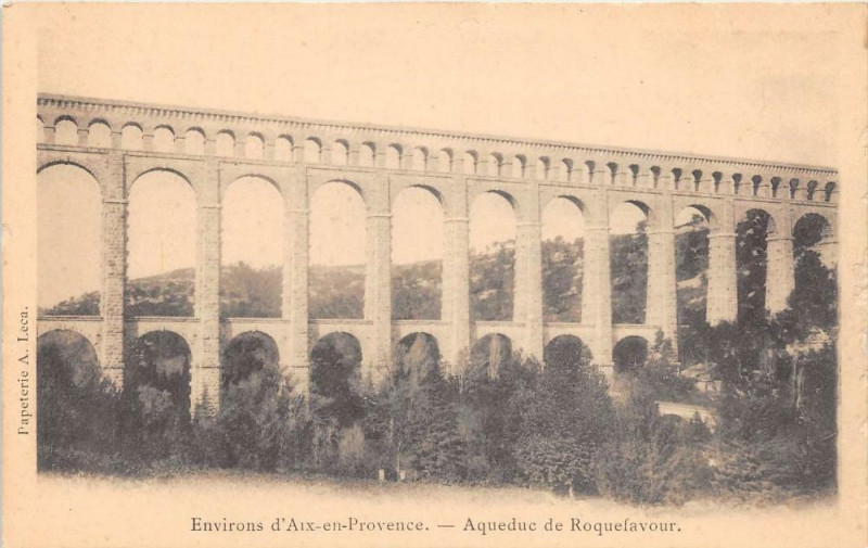 Carte postale ancienne Env.aix En Provence Aqueduc De Roquefavour (dos non divisé) à Aix-en-Provence