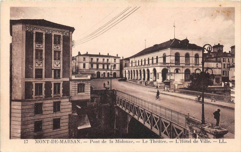 Carte postale ancienne Mont De Marsan Le Pont De La Midouze à Mont-de-Marsan