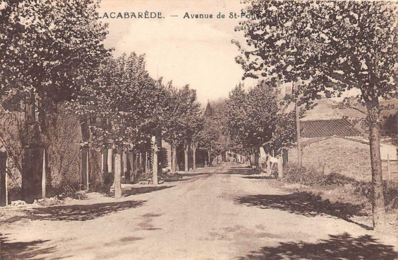 Carte postale ancienne Lacabarede Avenue De Saint Pons à Lacabarède