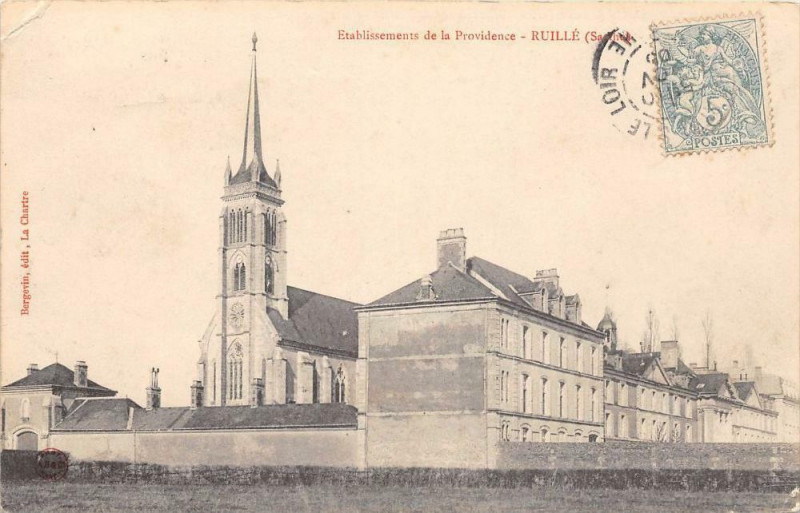 Carte postale ancienne Ruille Etablissement De Providence (dos non divisé)
