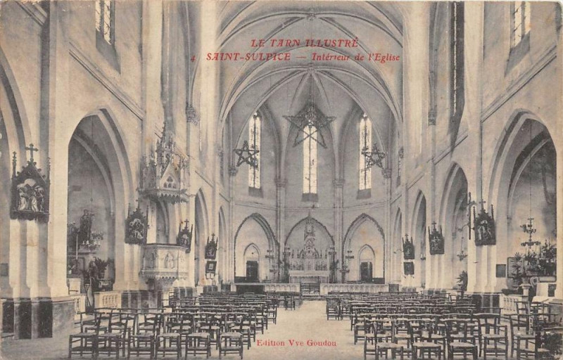 Carte postale ancienne Saint Sulpice Interieur De L'Eglise