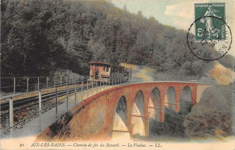 Carte postale ancienne Aix Les Bains Chemin De Fer Du Revard Le Viaduc à Aix-les-Bains