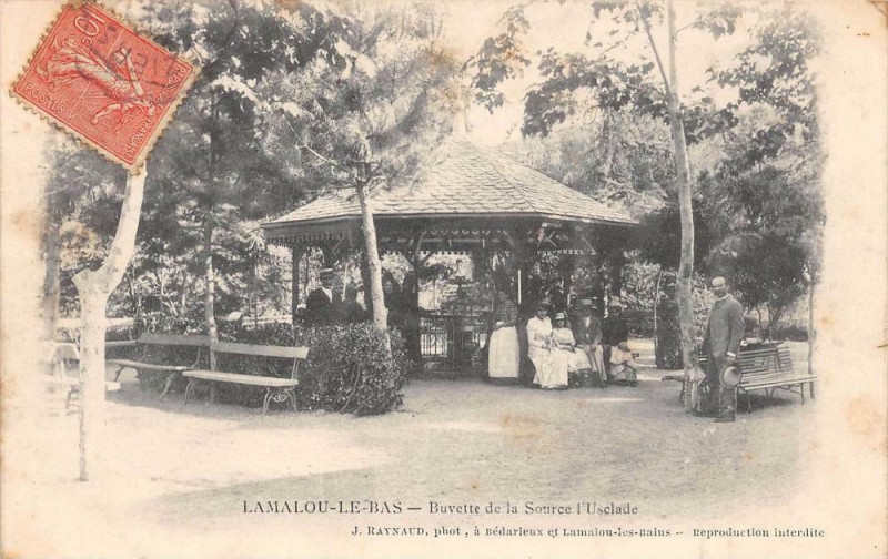 Carte postale ancienne Lamalou Les Bas Buvette De La Source De L'Usclade