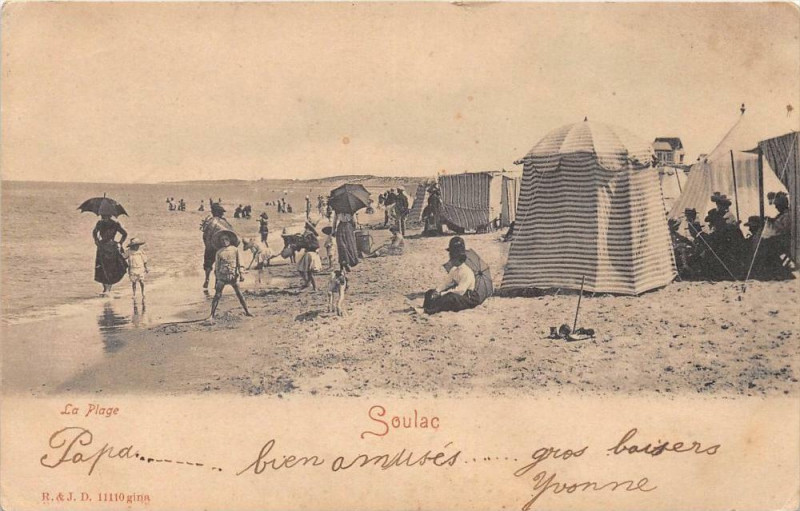 Carte postale ancienne Soulac La Plage (dos non divisé)