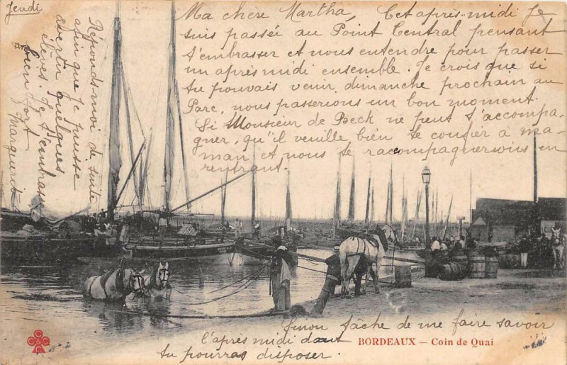 Carte postale ancienne 31 Bordeaux Coin De Quai  (dos non divisé) à Bordeaux