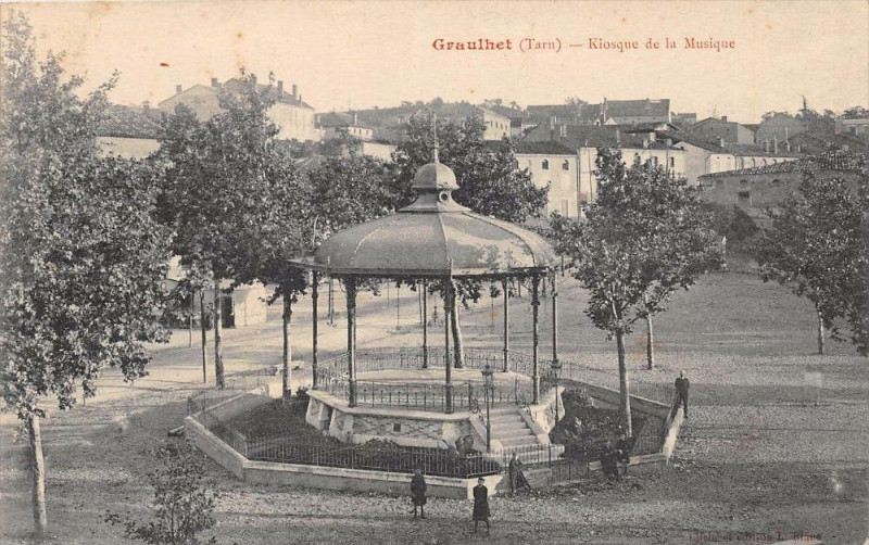 Carte postale ancienne Graulhet Kiosque De La Musique à Graulhet