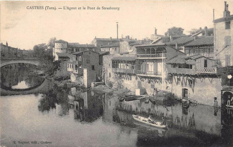 Carte postale ancienne Castres L'Agout Et Pont De Strasbourg à Castres