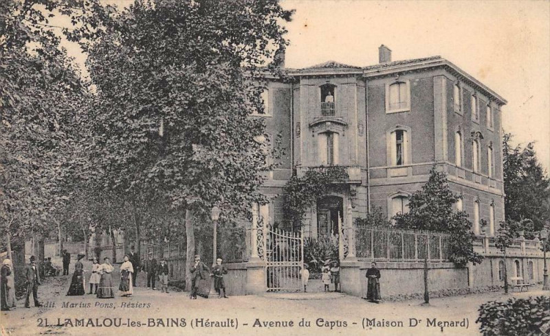 Carte postale ancienne Lamalou Avenue Capus Maison Menard