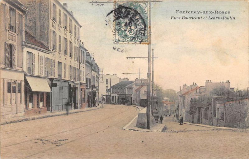 Carte postale ancienne Fontenay Aux Roses Rue Boucicaut Et Ledru Rollin à Fontenay-aux-Roses