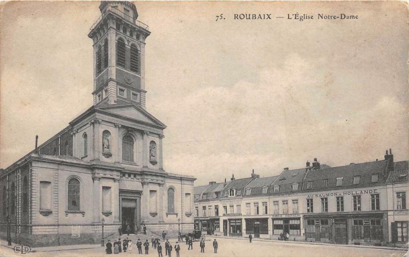 Carte postale ancienne Roubaix Eglise Notre Dame à Roubaix
