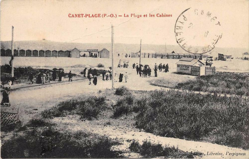 Carte postale ancienne Canet Plage La Plage Et Chateau