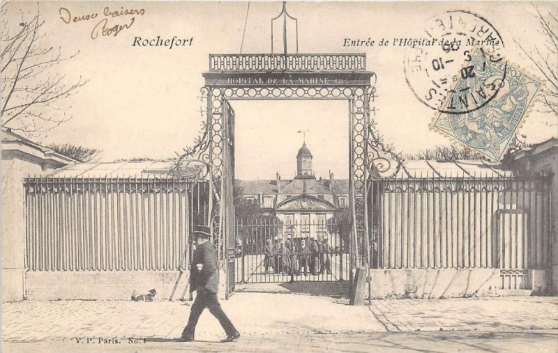 Carte postale ancienne Rochefort Entree De L'Hopital De La Marine à Rochefort