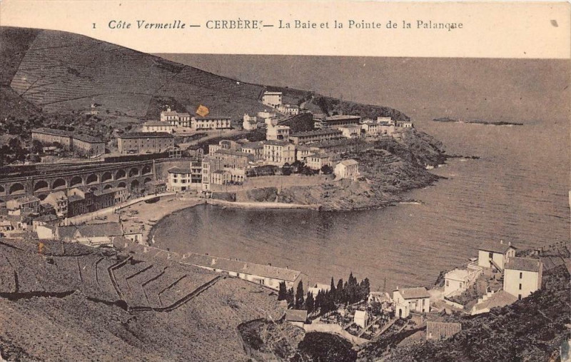 Carte postale ancienne Cerbere La Baie Et Pointe De La Palanque à Cerbère