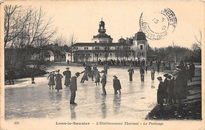 Carte postale ancienne Lons Le Saunier Le Patinage à Lons-le-Saunier
