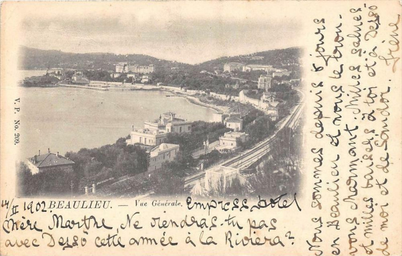 Carte postale ancienne Beaulieu Vue Generale (dos non divisé)