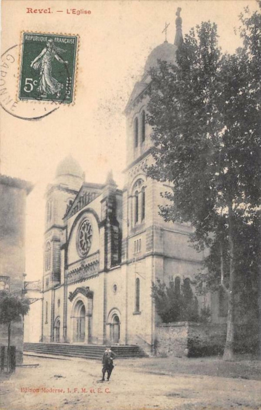 Carte postale ancienne 66 Revel L´EGLISE à Revel