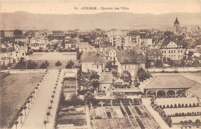 Carte postale ancienne Colmar Quartier Des Villas à Colmar