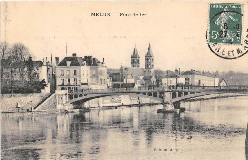 Carte postale ancienne Melun Pont De Fer à Melun