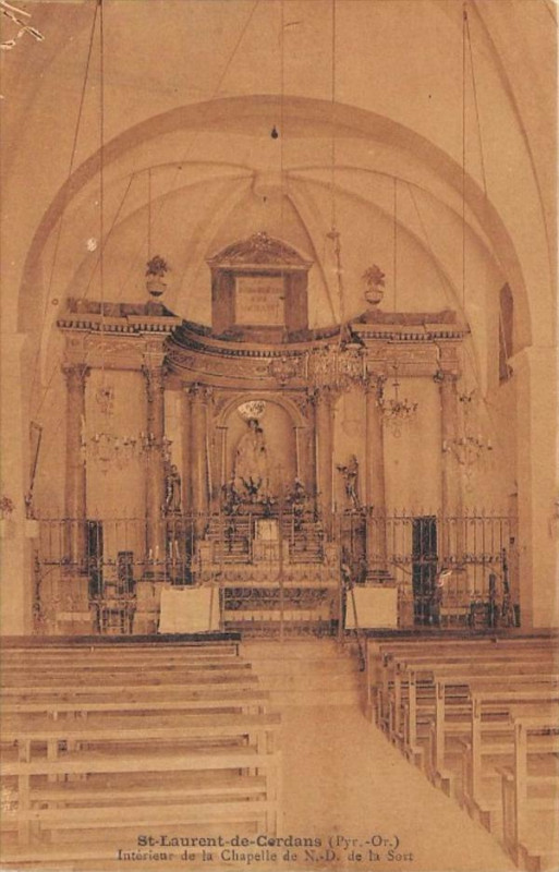 Carte postale ancienne Saint Laurent De Cerdans Interieur De La Chapelle De La Sort à Saint-Laurent-de-Cerdans