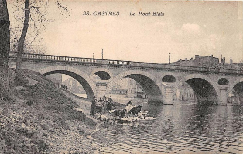 Carte postale ancienne Castres Le Pont Biais à Castres