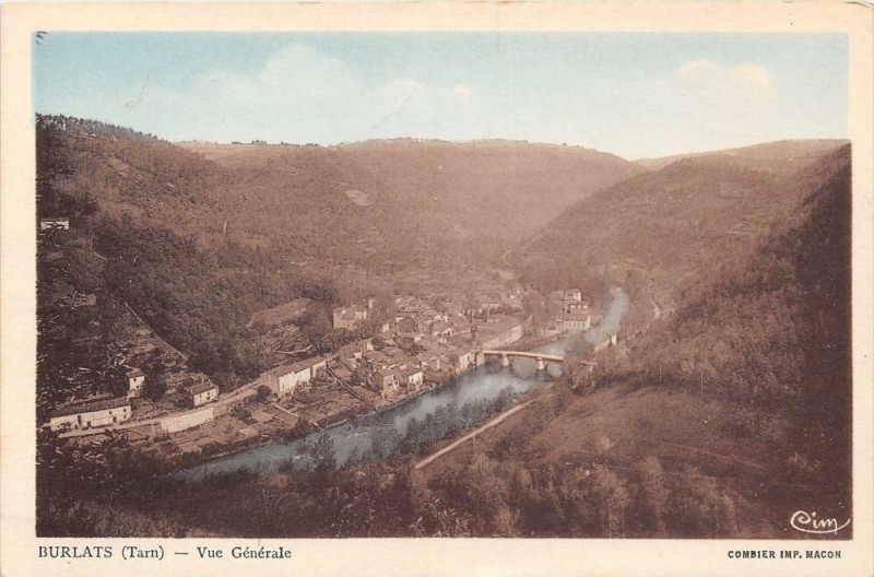 Carte postale ancienne Burlats Vue Generale à Burlats