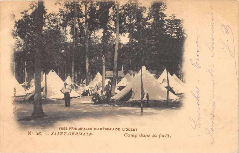 Carte postale ancienne Saint Germain Camp Dans La Foret (dos non divisé)