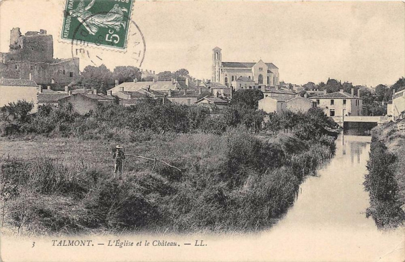 Carte postale ancienne 17 Talmont L´EGLISE Et Le Chateau