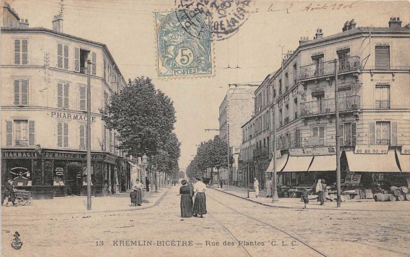 Carte postale ancienne Kremlin Bicetre Rue Des Plantes