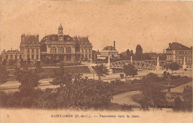 Carte postale ancienne Saint Omer Panorama De La Gare à Saint-Omer