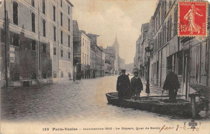 Carte postale ancienne Paris Venise 1910 Le Depart Quai De Bercy à Paris