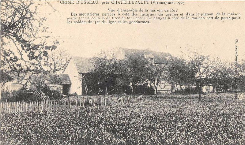 Carte postale ancienne Crime D'Usseau Pres Chatellerault 1905 à Châtellerault
