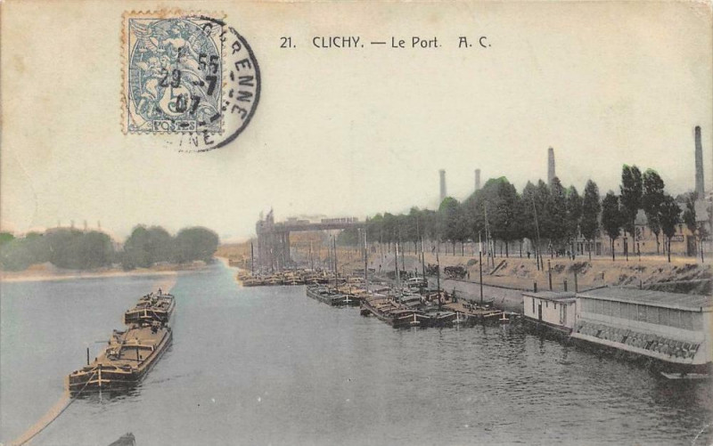 Carte postale ancienne Le Port à Clichy