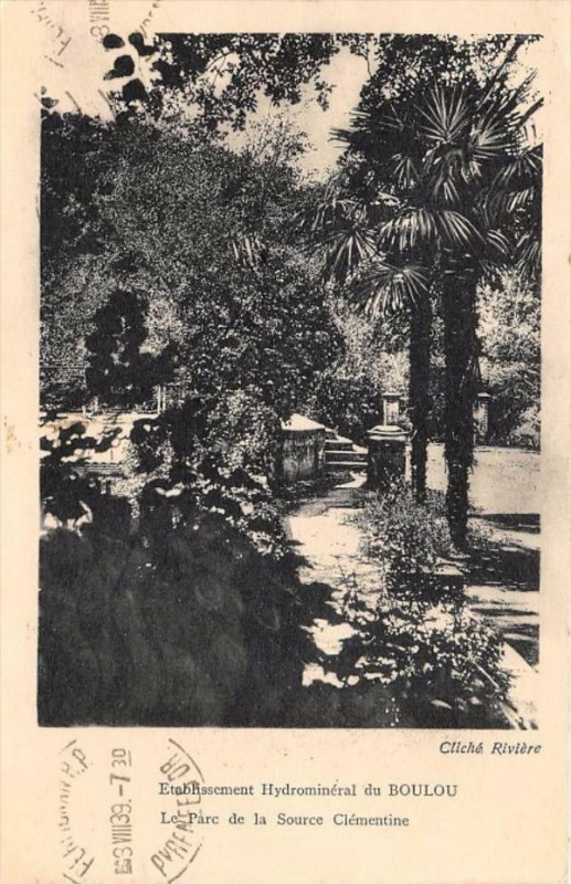 Carte postale ancienne Etablissement Hydromineral Du Boulou Le Parc De La Source Clementine (edi à Ur