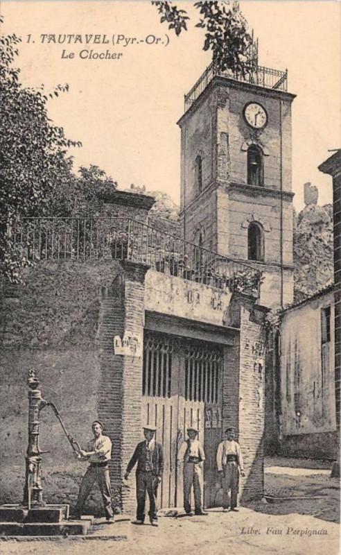 Carte postale ancienne Tautavel Le Clocher à Tautavel