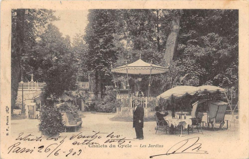 Carte postale ancienne Chalets du Cycle - Les Jardins à Paris 16e