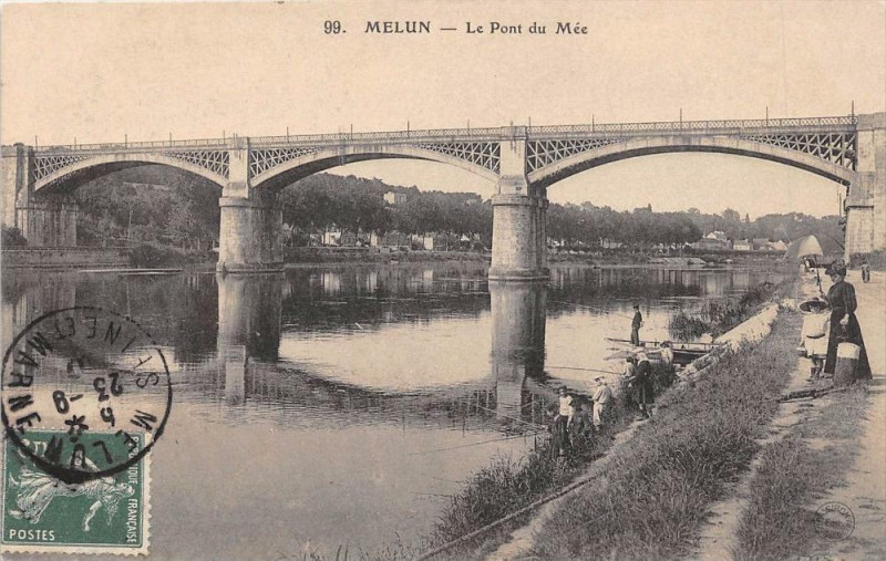 Carte postale ancienne Melun - Le Pont du Mée à Dammarie-les-Lys