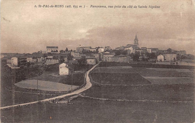 Carte postale ancienne Saint Pal De Mons Panorama Vue Prise Du Cote DeSainte-Sigolene à Saint-Pal-de-Mons