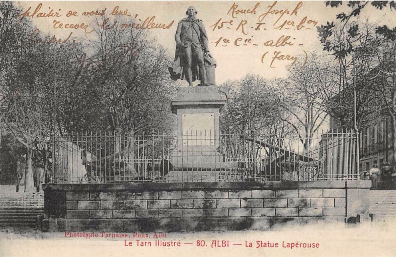 Carte postale ancienne Albi La Statue Laperouse à Albi